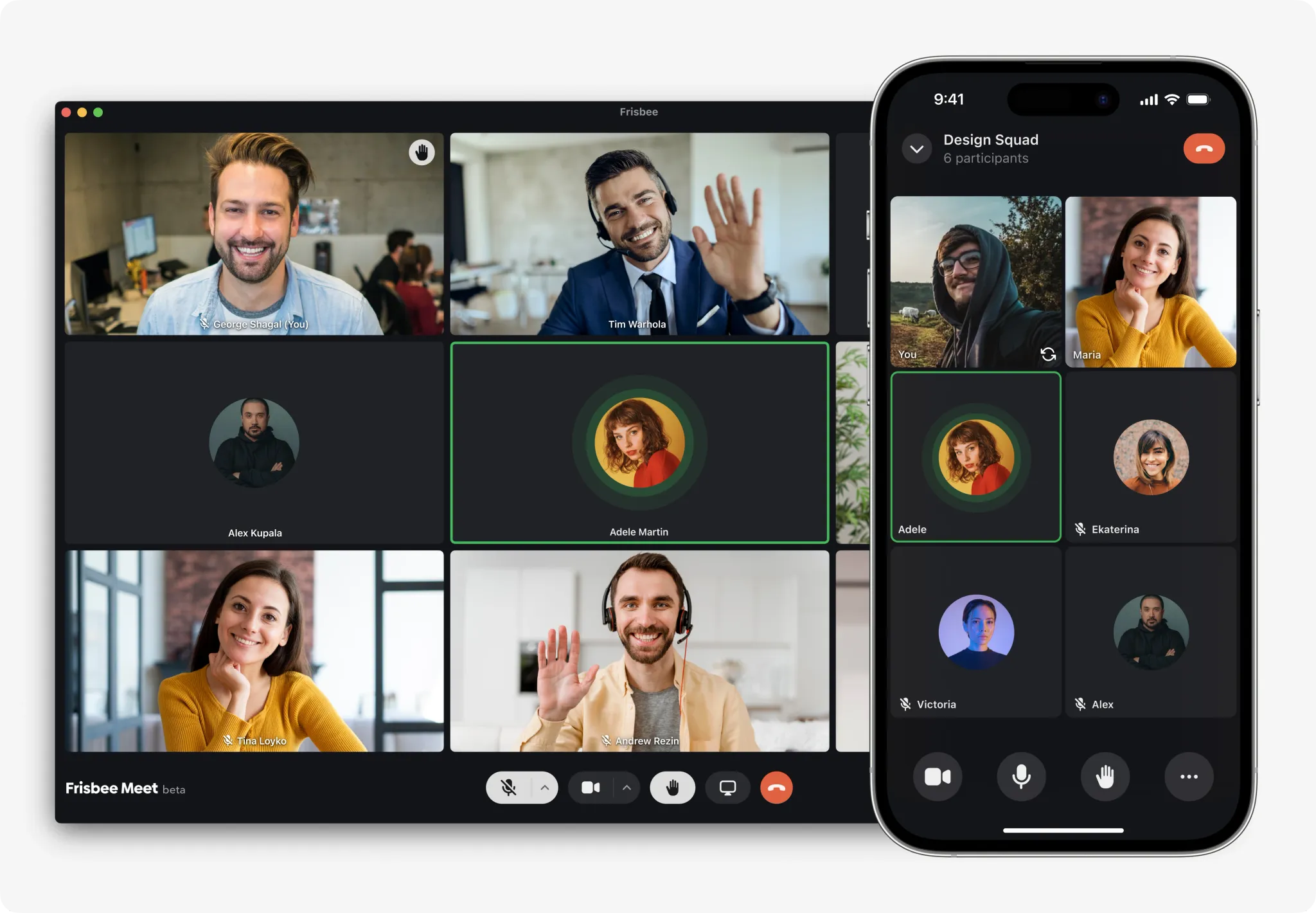 Video meetings in Frisbee messenger