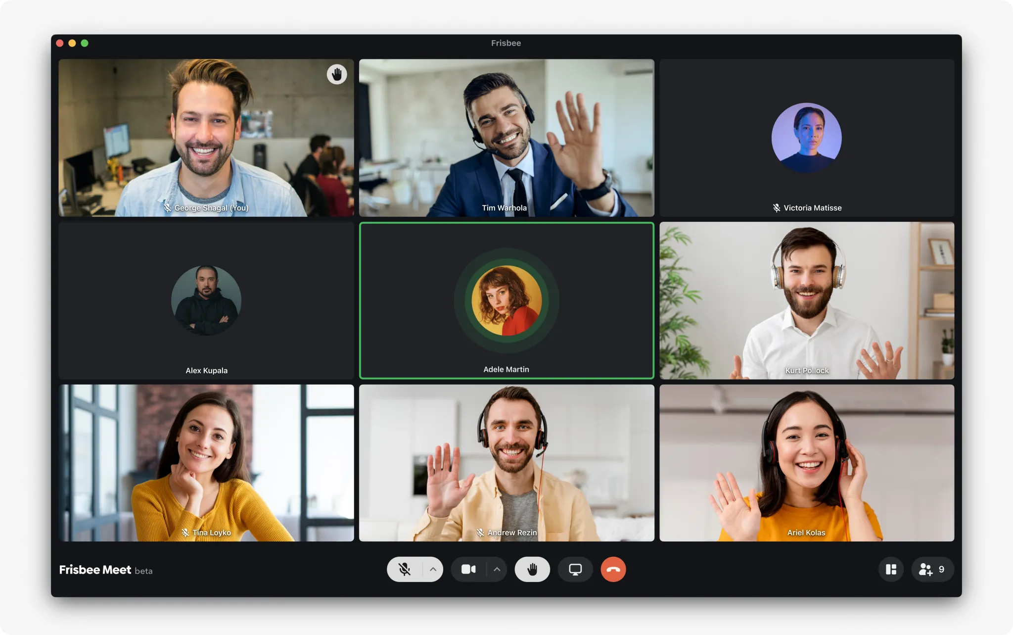 Desktop video meeting interface