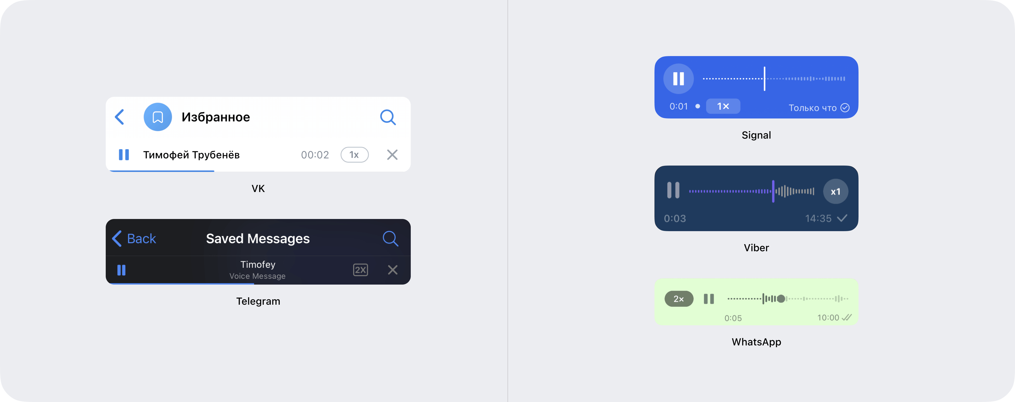 Voice message playback speed controls